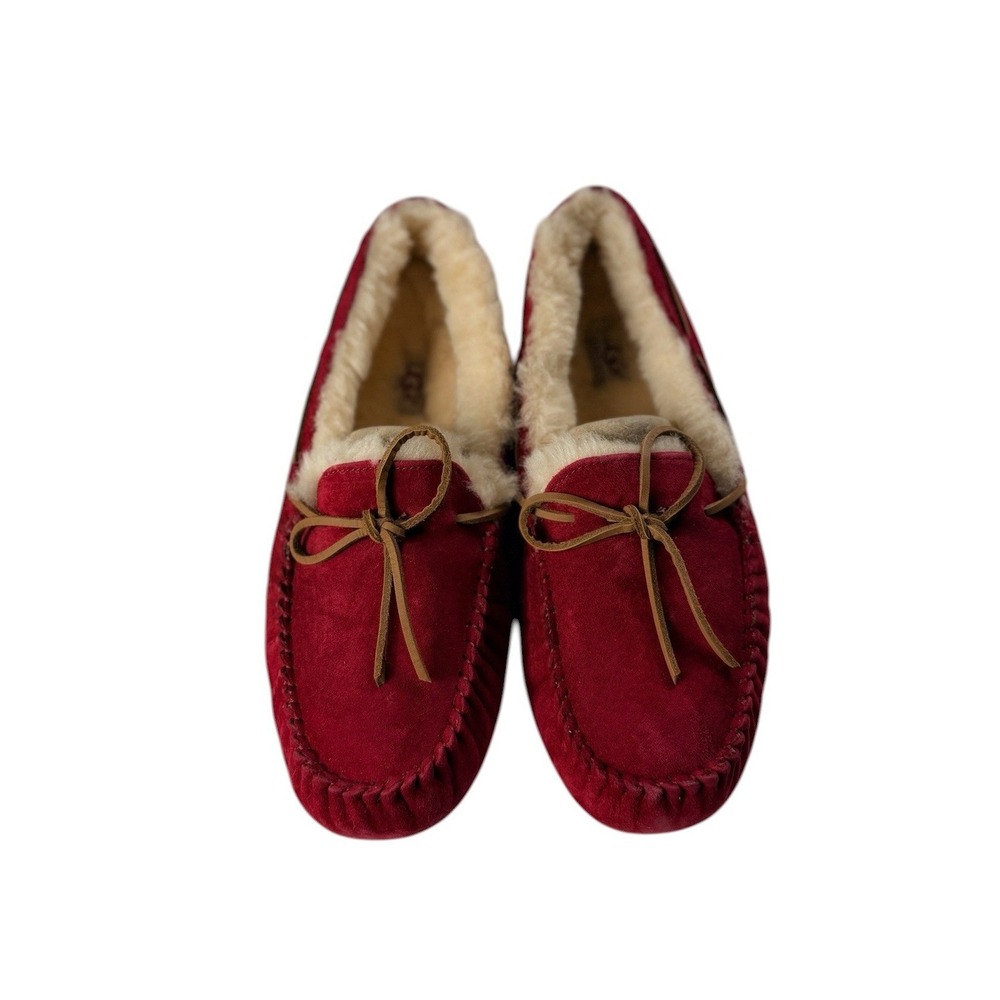 UGG Australia Women Dakota Jester Red Suede Moccasin Slippers 5612 Size 11 NEW